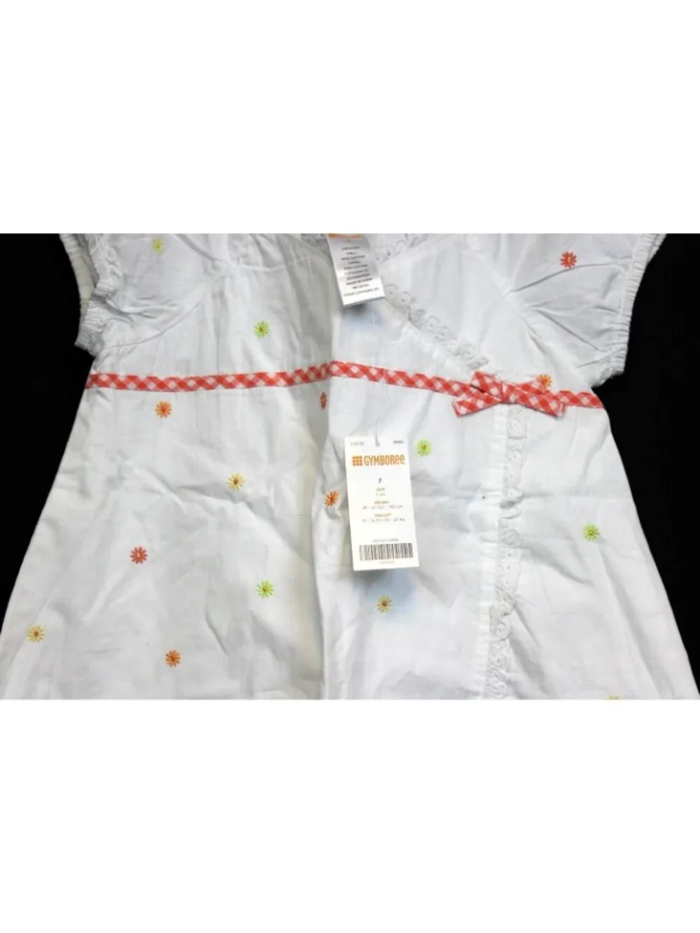 2006 Gymboree Freshly Picked Blouse Embroidered Flowers Lace sz 7 Spring Summer